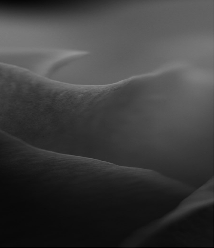 Abstract grayscale close-up of soft folded fabric