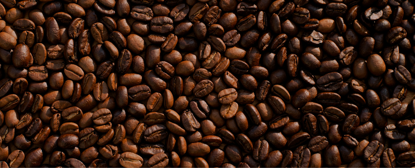 Roasted coffee beans close-up